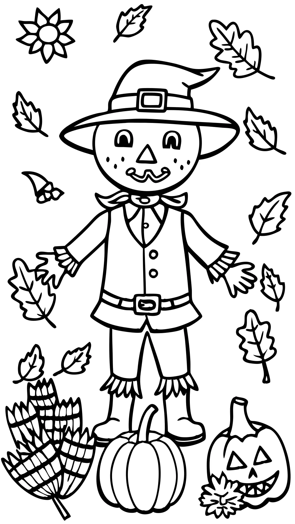 free scarecrow coloring pages